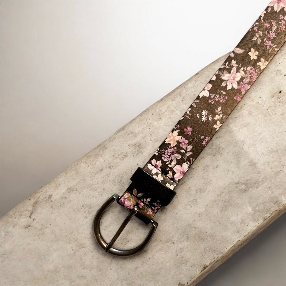 AE Black & Purple Floral Belt M/L